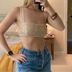 Pale Pink Sequin Corset Top